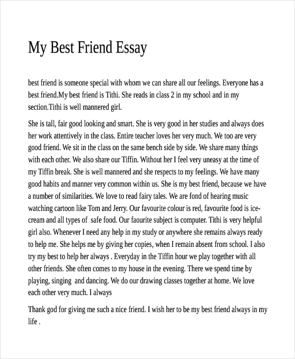 how to write a descriptive essay about a best friend