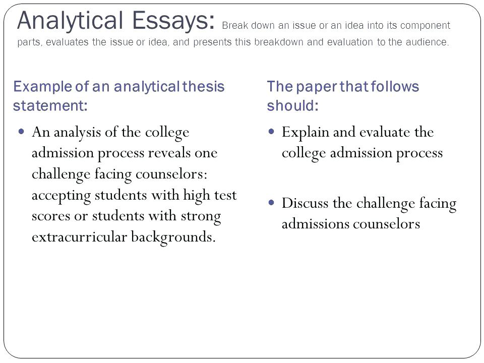 thesis statement analytical essay