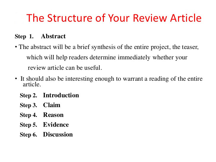 article review structure example