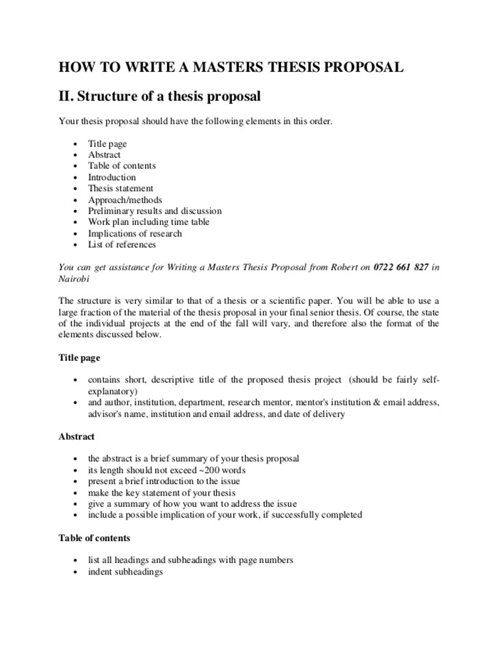 example of a thesis proposal outline