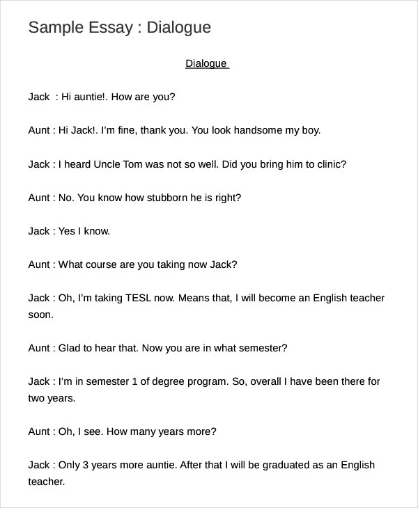 dialogue quotes in essay